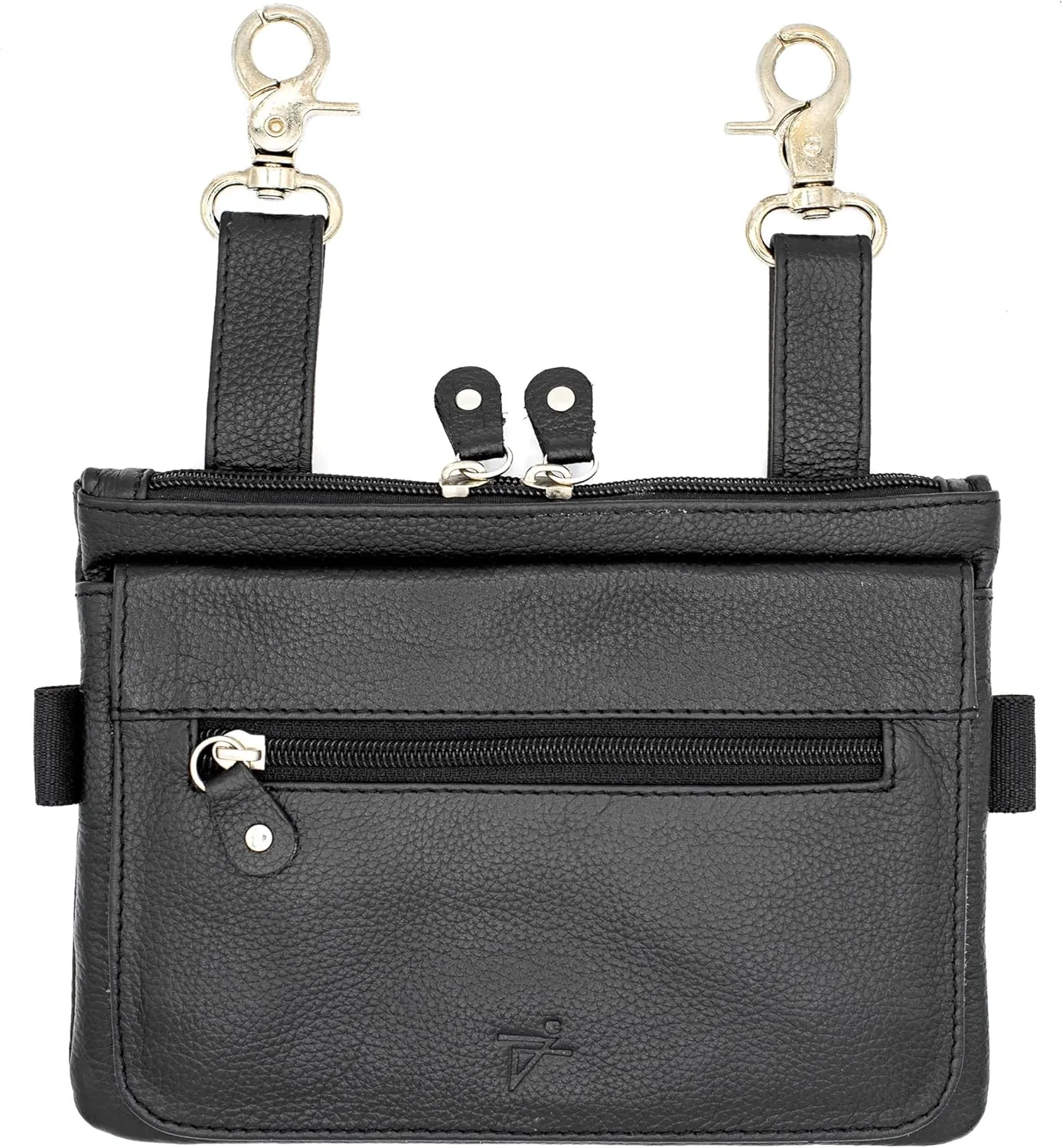 Leather Waist Bags, Leather Hip waist Belt Bag For Women, Leather Crossbody Bags For Women Clipon Leather Fanny Pack For Women Black