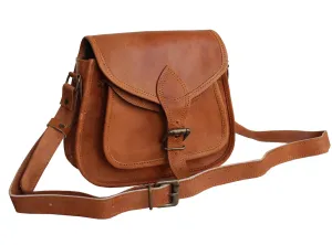 Leather Women's Hippe Leather Purse Crossbody Shoulder Bag Travel Satchel Handbag tab Bag 9" x 7"