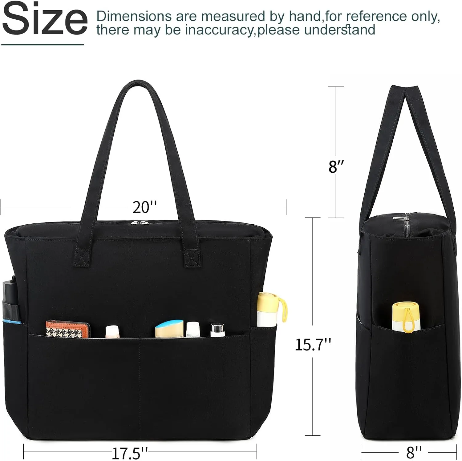 LEDAOU Beach Bag Waterproof Sandproof Women Tote Bag Pool Bag with Zipper for Gym Grocery Travel with Wet Pocket