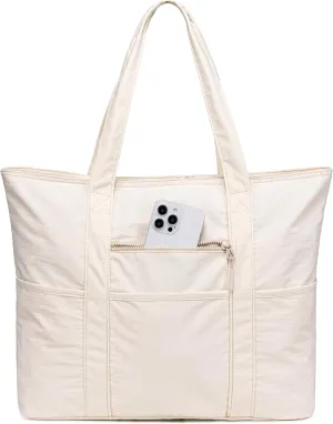 LEDAOU Large Beach Tote Bag Women Waterproof Beach Bag Sandproof Pool Bag with Zipper Travel Gym Tote Bag