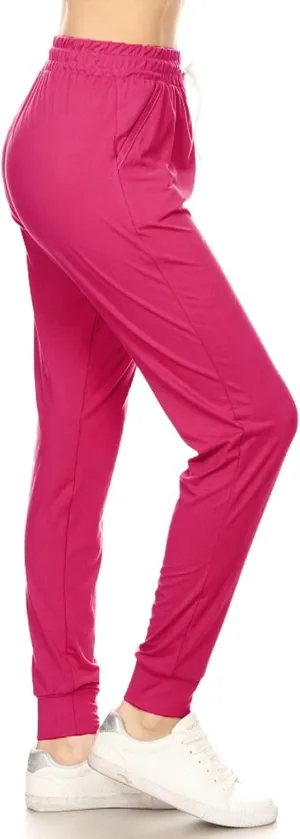 Leggings Depot Women's Jogger Track Cuff Sweatpants with Pockets for Yoga, Workout