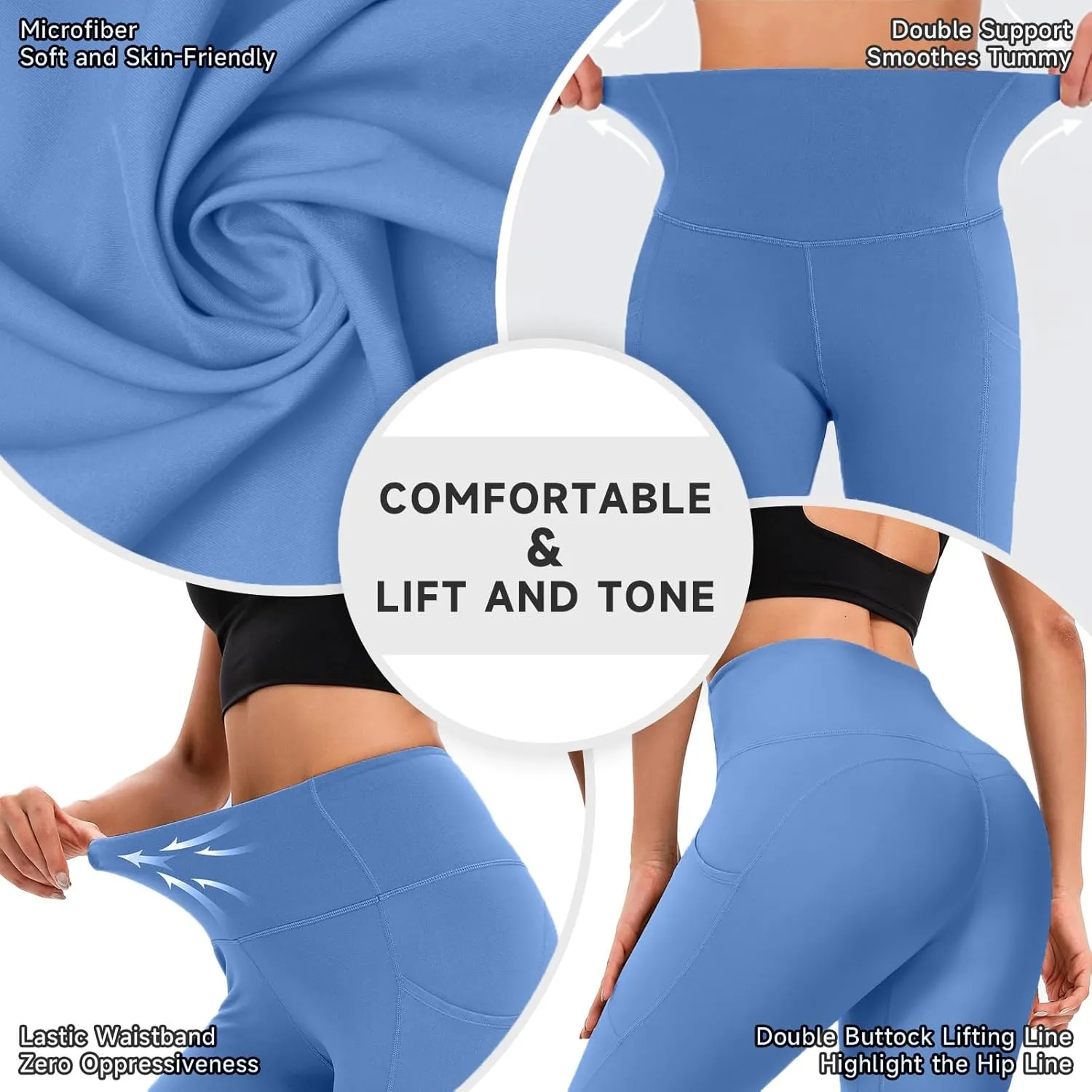 Leggings for Women, Upgraded High Waist Capri Yoga Leggings Workout Running Tummy with Pockets for Women