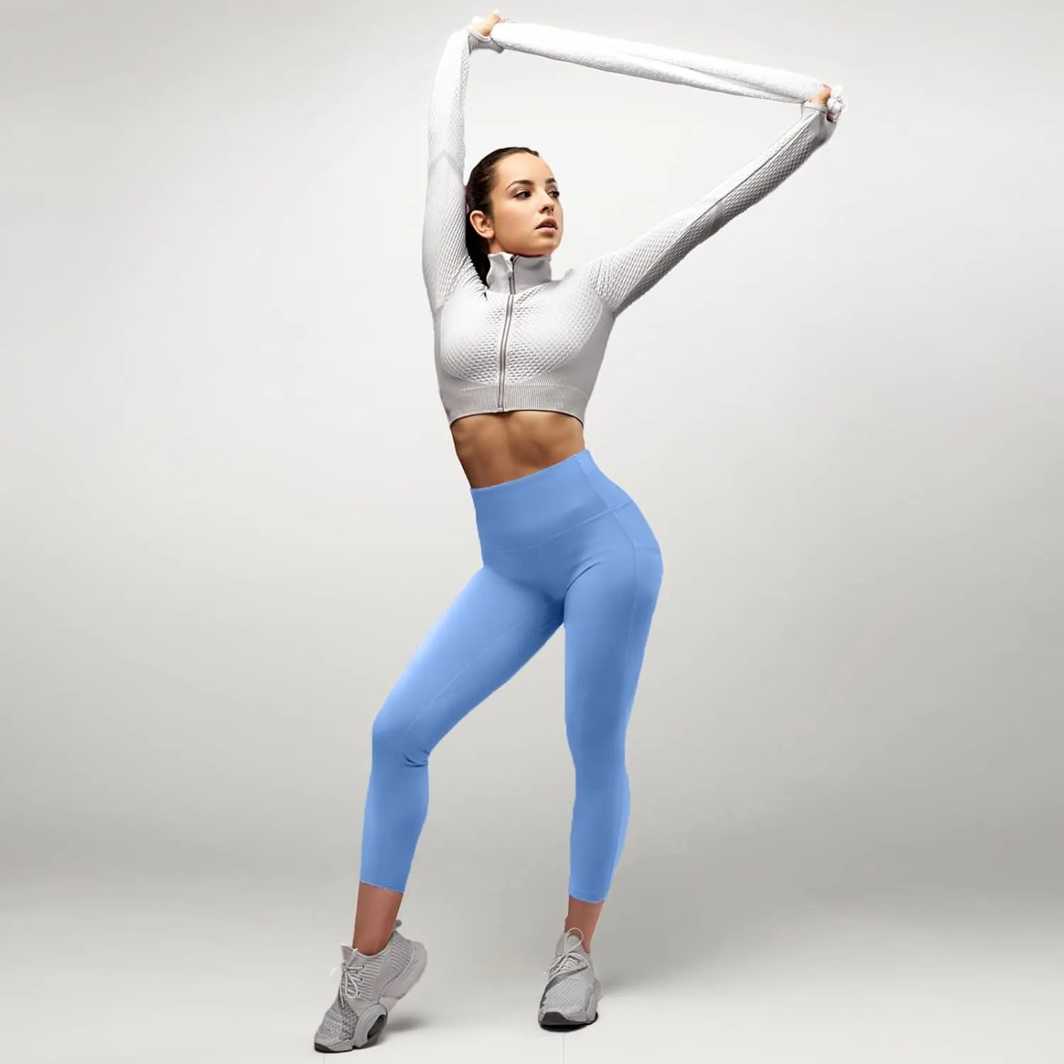 Leggings for Women, Upgraded High Waist Capri Yoga Leggings Workout Running Tummy with Pockets for Women