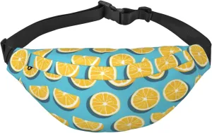 Lemon wedges Boys large waist bag, travel crossbody waist bag, suitable for enjoying sports, running, cycling, travel, fishing