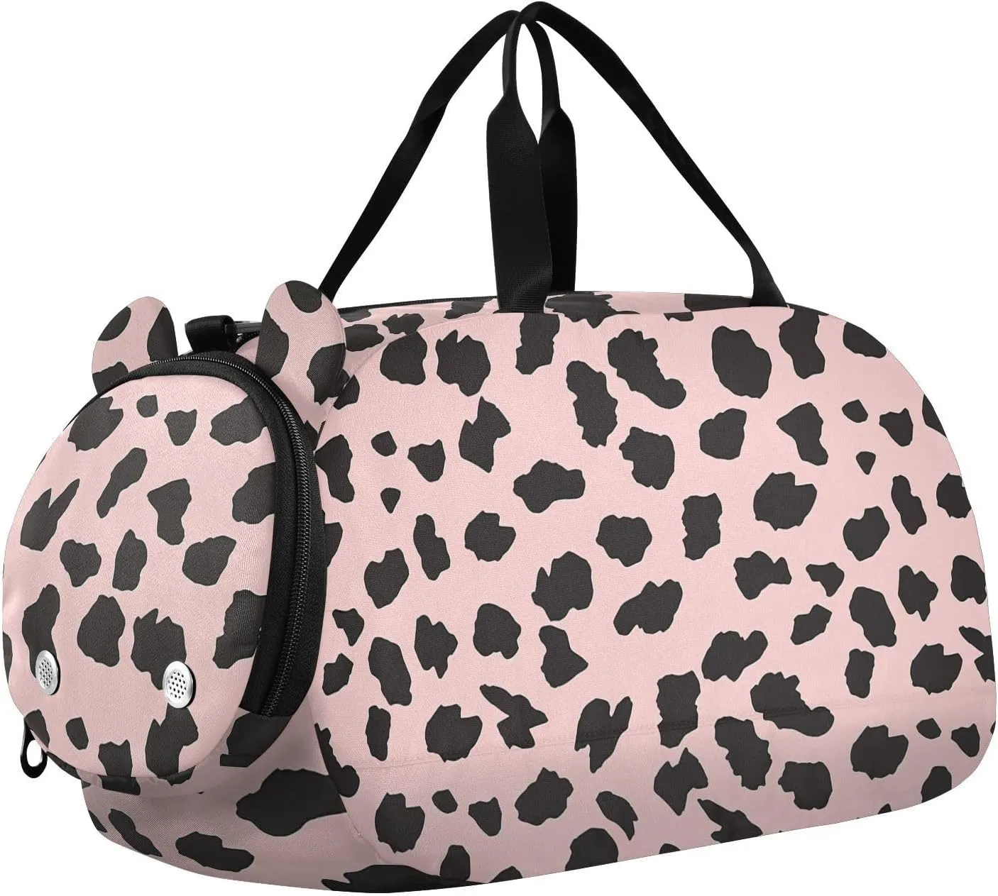 Leopard Print Small Gym Bag with Shoes Compartment Large Capacity Kids Overnight Bag for Travel, Sports, Fitness & Workout