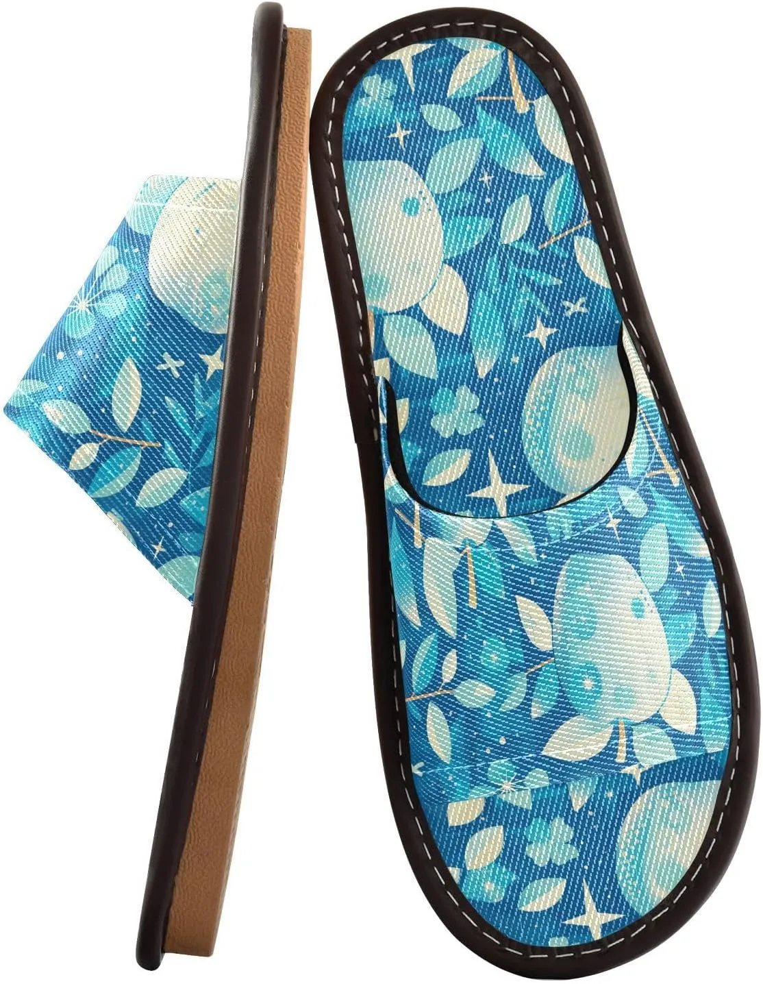 Light Turquoise Apples Womens Casual Shower Slippers Summer Dorm Home Slides for Bedroom Outdoor Outdoor