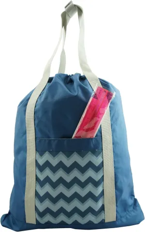 Lightweight Drawstring Backpack Convertible Tote Bag Grocery Shopping Tote Quality Shoulder Gym Bag Blue
