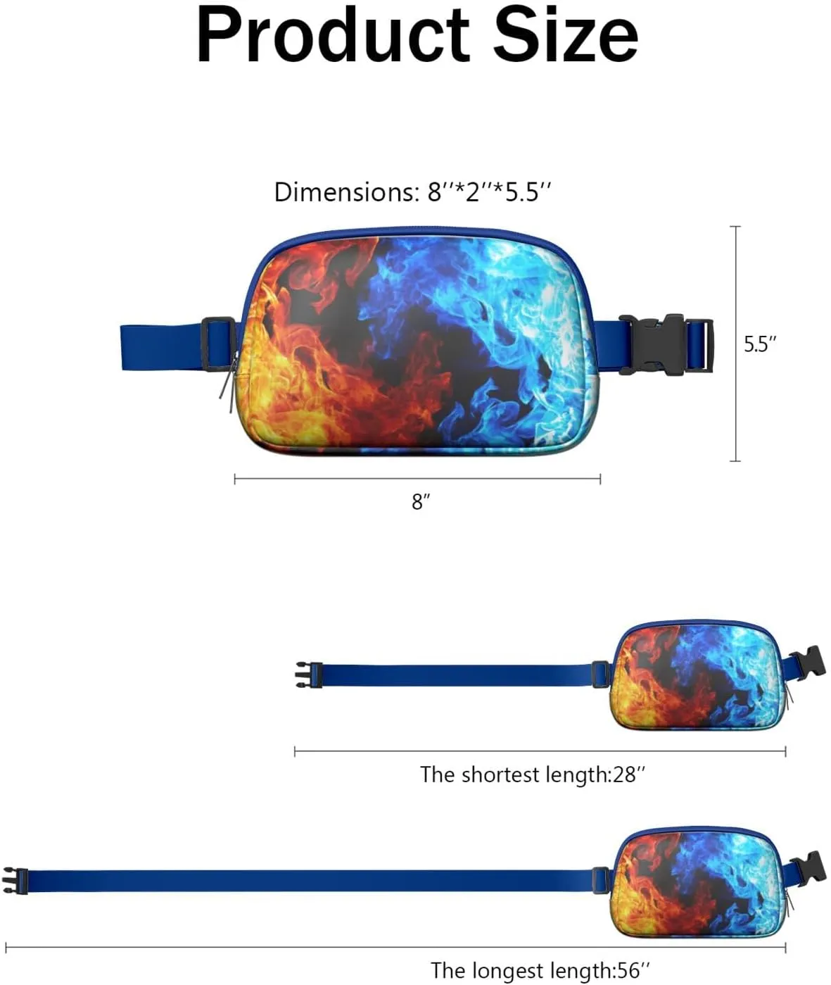 Lightweight Zipper Fanny Pack for Women – Water-Repellent Mini Everywhere Crossbody with Adjustable StrapFashion Pattern Belt Bag for Teen Girls Cute Trendy Stuff Travel Essentials waist bag.
