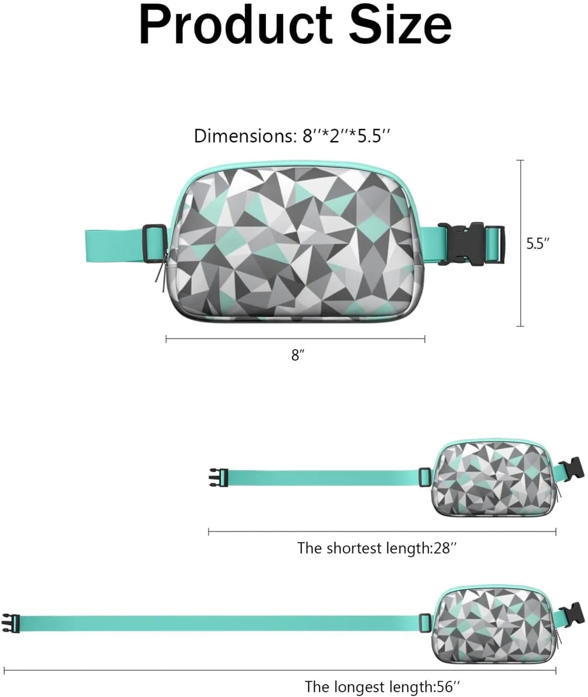 Lightweight Zipper Fanny Pack for Women – Water-Repellent Mini Everywhere Crossbody with Adjustable StrapFashion Pattern Belt Bag for Teen Girls Cute Trendy Stuff Travel Essentials waist bag.