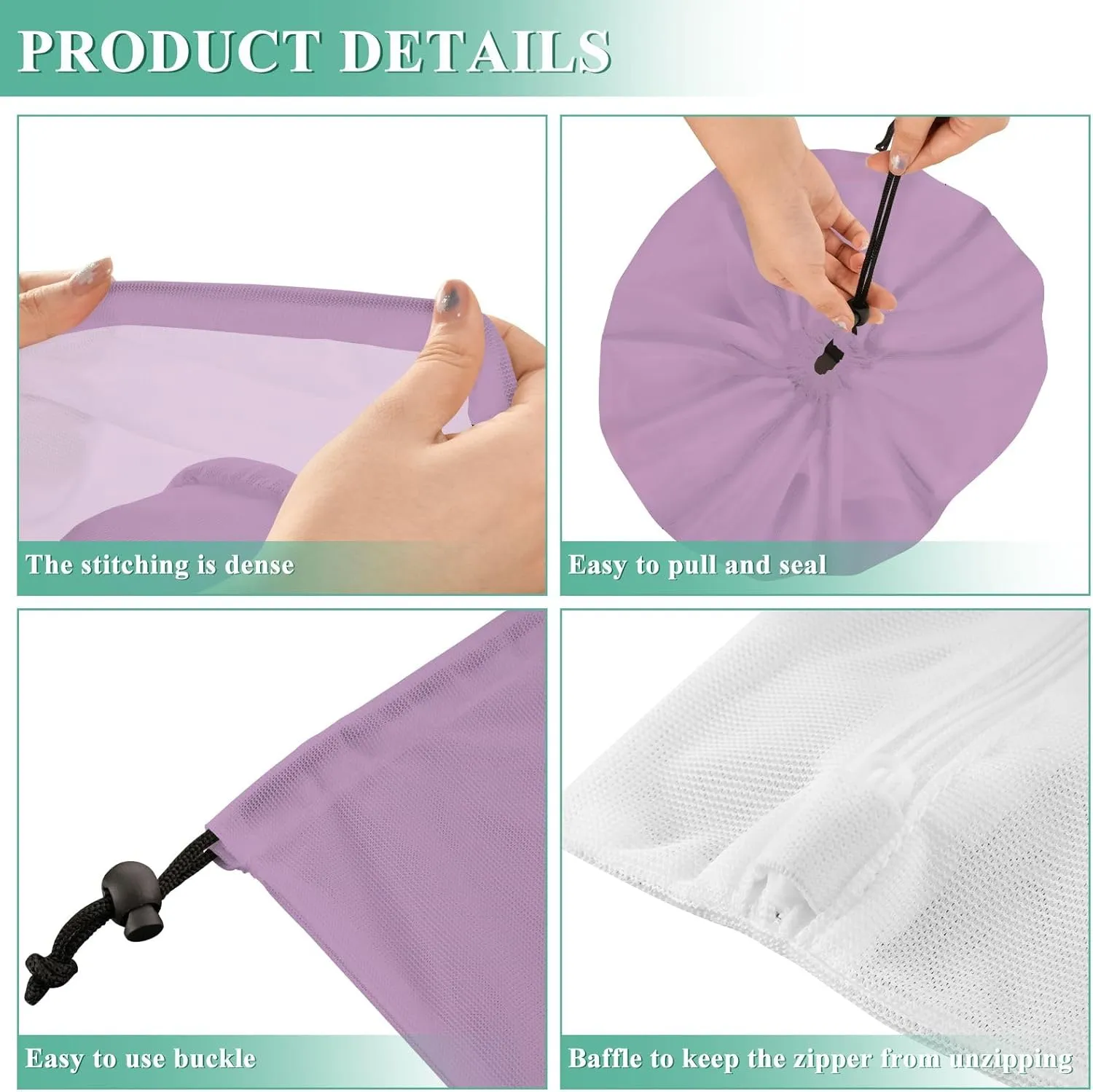 Lilac Lingerie Bags, Laundry Wash Bags, Bra Bag for Washing Machine