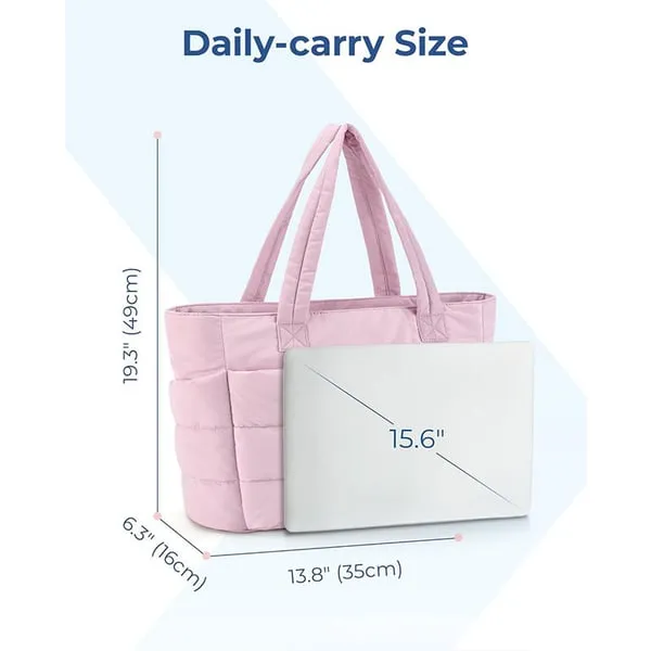 💜Limited Sale 50% OFF 👜Women's Waterproof Bubble Bag 20L Fluffy Tote Bag Quilted Laptop Shoulder Handbag