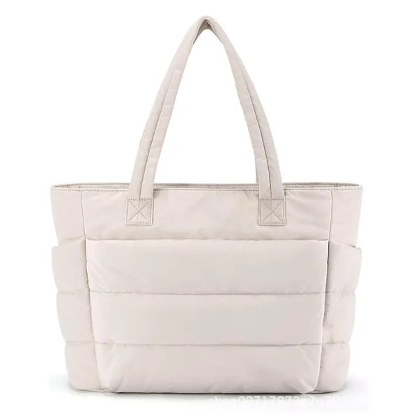 💜Limited Sale 50% OFF 👜Women's Waterproof Bubble Bag 20L Fluffy Tote Bag Quilted Laptop Shoulder Handbag