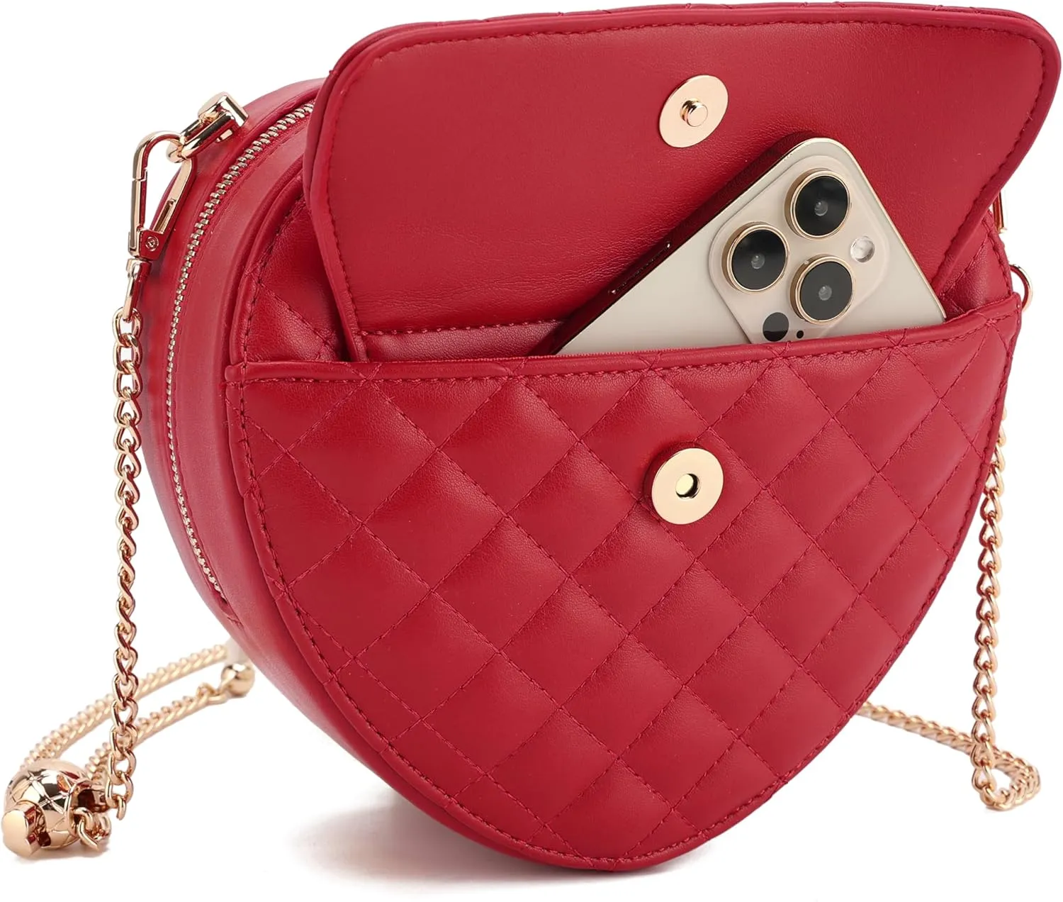 lola mae Heart Shape Satchel Crossbody Purse for women Zip Around Shoulder Bag