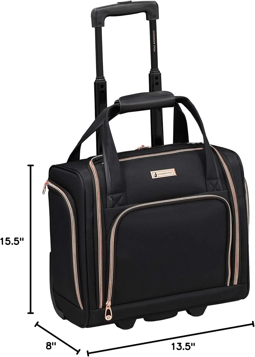 LONDON FOG Bromley 15-Inch Under The Seat Bag, Black