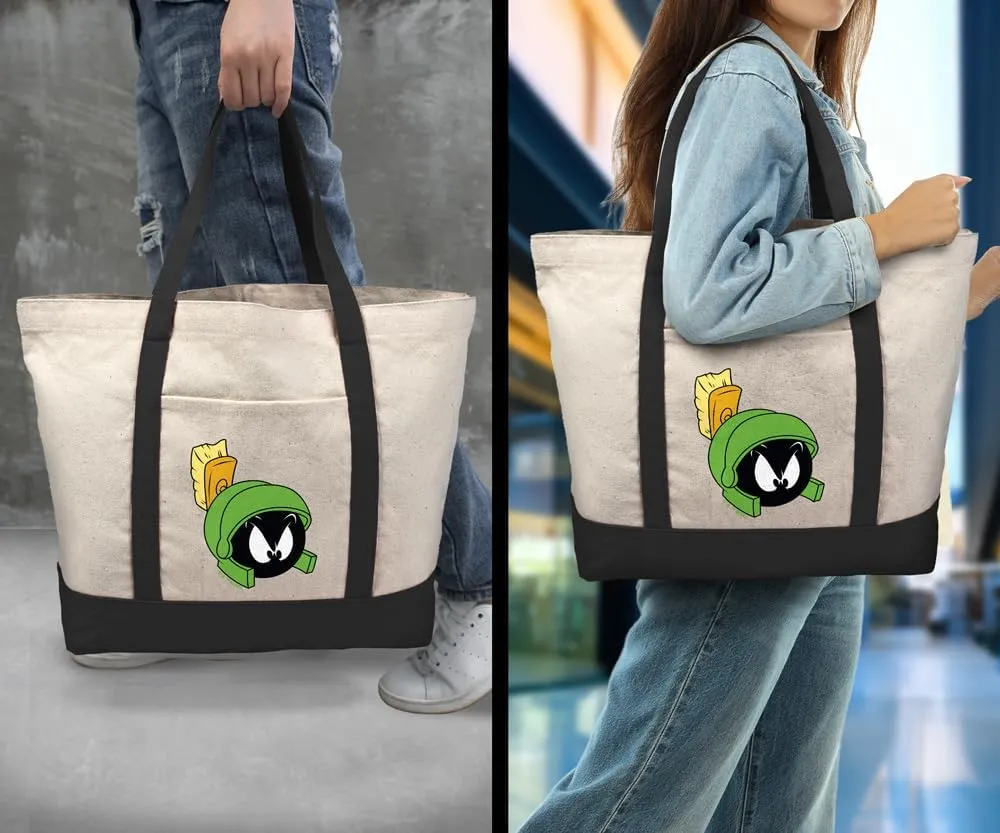 Looney Tunes Bugs Bunny, Tote Bag With External Pocket, Reusable Shoulder Bag for Shopping, Beach, Royal Collection