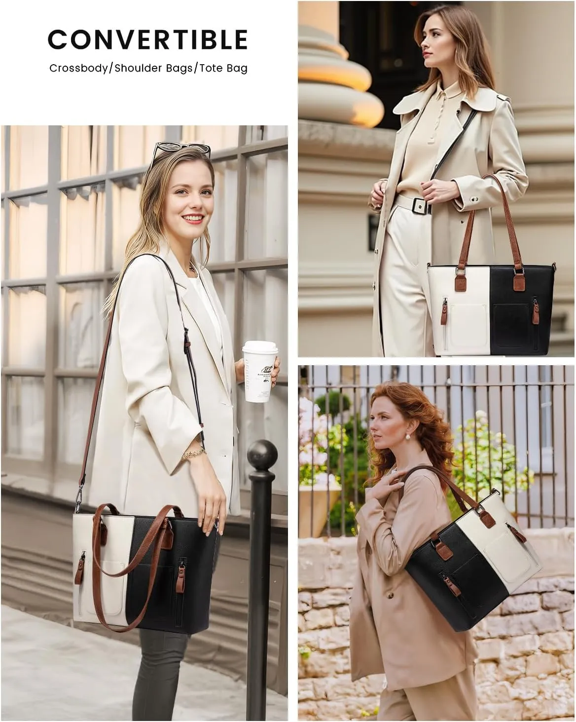 LOVEVOOK Purses Tote Bag for Women, Handbags Large Shoulder Bag, Leather Work Bags with Multi-Pockets, Designer Hobo Satchel