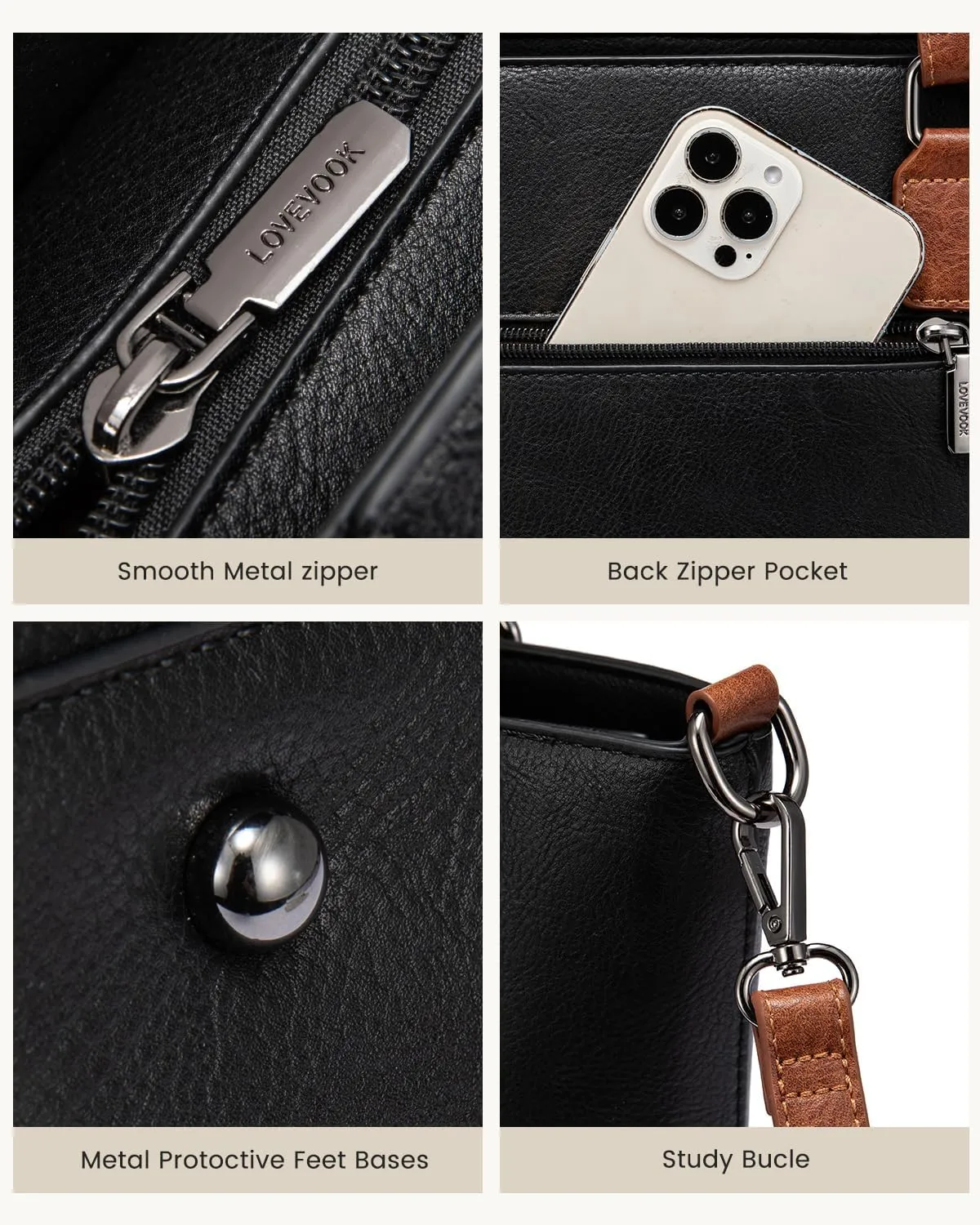 LOVEVOOK Purses Tote Bag for Women, Handbags Large Shoulder Bag, Leather Work Bags with Multi-Pockets, Designer Hobo Satchel