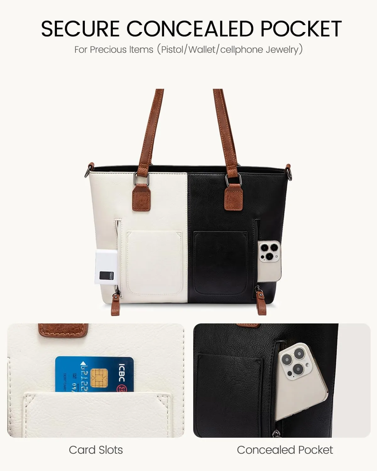 LOVEVOOK Purses Tote Bag for Women, Handbags Large Shoulder Bag, Leather Work Bags with Multi-Pockets, Designer Hobo Satchel