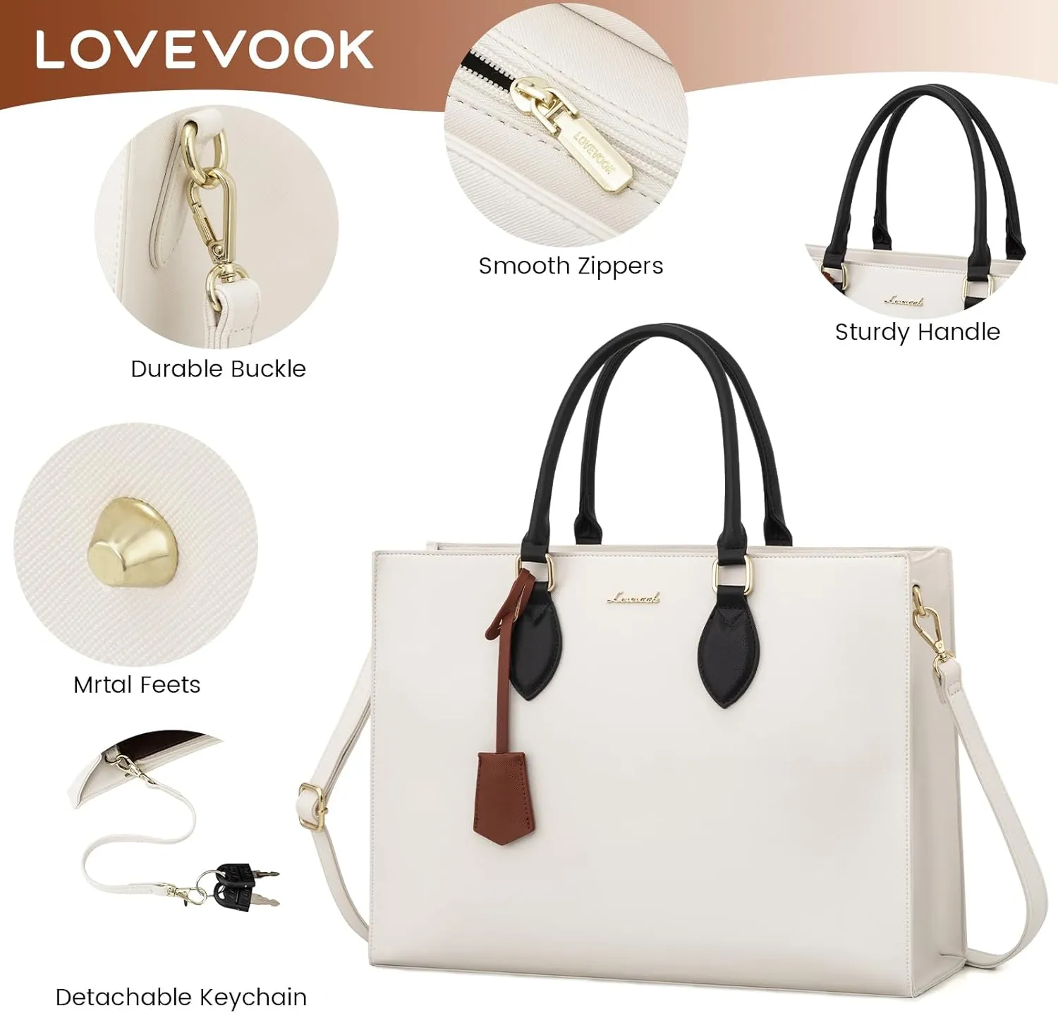 LOVEVOOK Women's 15.6 Inch Laptop Tote Briefcase Business Office Bag