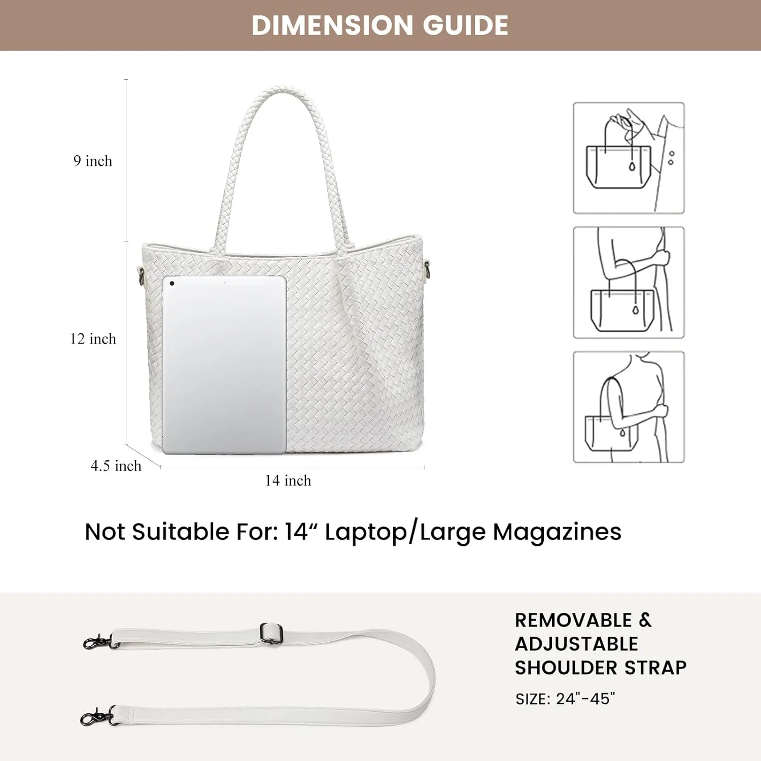 LOVEVOOK Woven Purse for Women Fashion Vegan Leather Tote Bag Womens Large Woven Bag for Summer Beach
