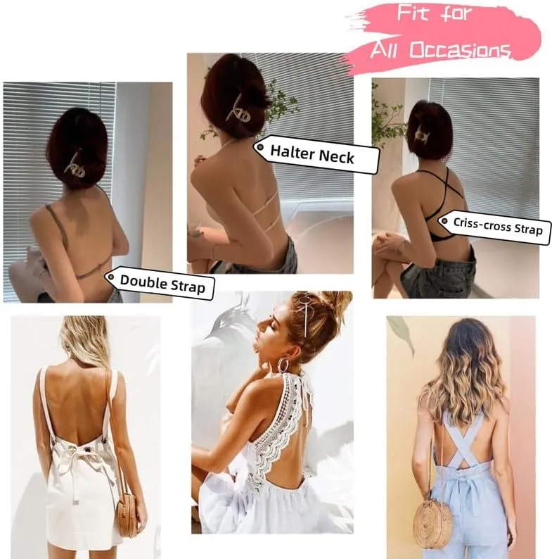 Low Back Push Up Bra Seamless Wirefree Comfort Padded Bralette Backless Convertible Support Bras