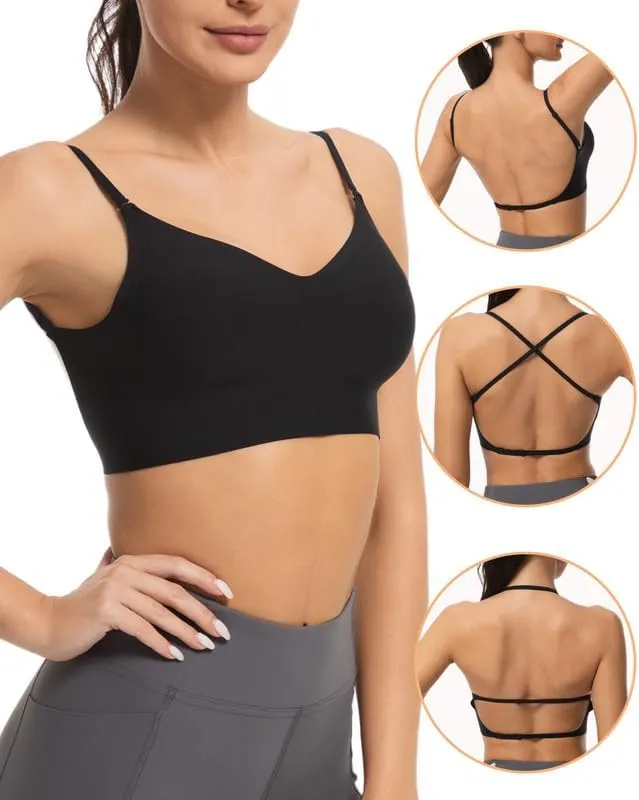 Low Back Push Up Bra Seamless Wirefree Comfort Padded Bralette Backless Convertible Support Bras