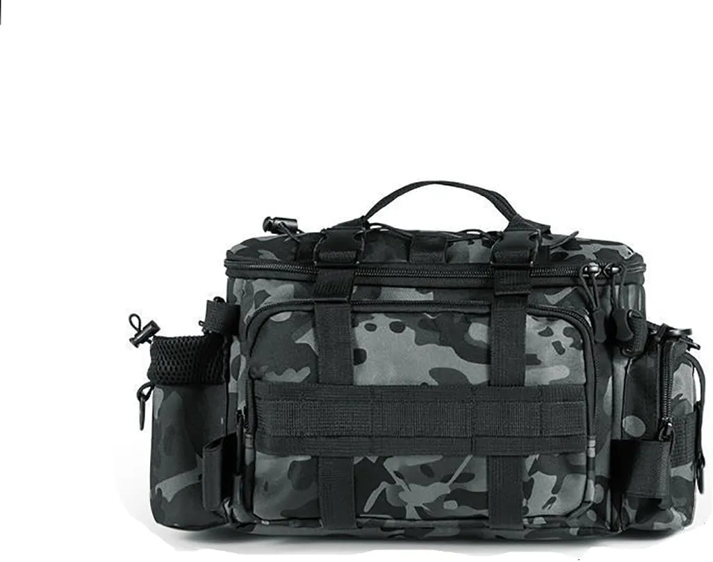Lure Fishing Crossbody Waist Bag - Multi - Pocket Organizer for Outdoor Angling (Black)