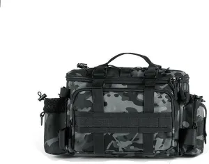 Lure Fishing Crossbody Waist Bag - Multi - Pocket Organizer for Outdoor Angling (Black)