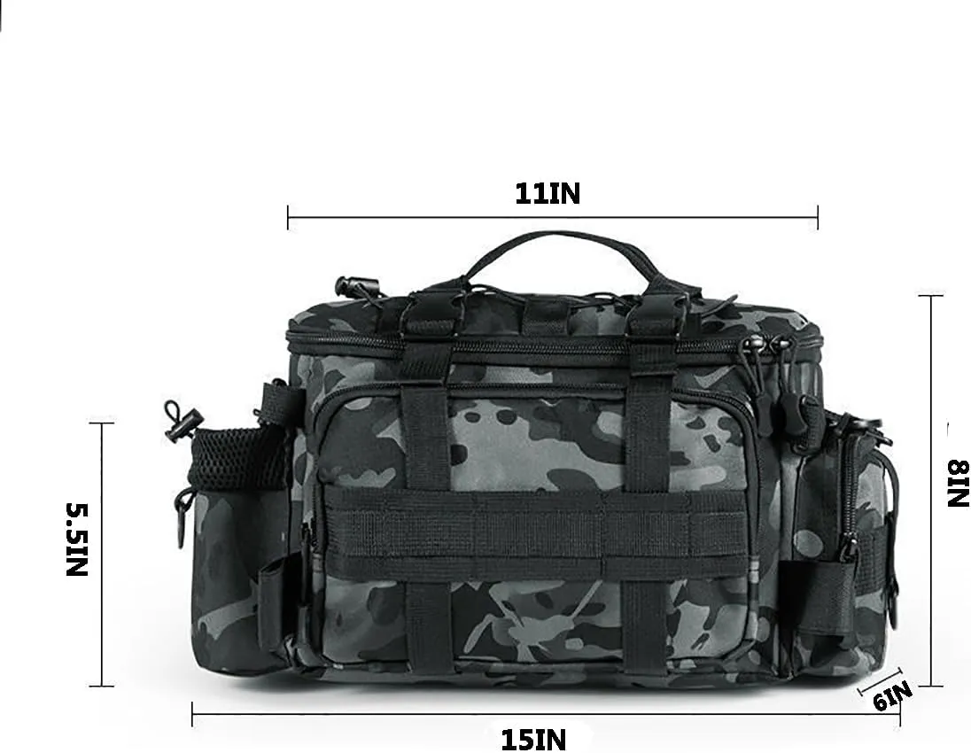 Lure Fishing Crossbody Waist Bag - Multi - Pocket Organizer for Outdoor Angling (Black)