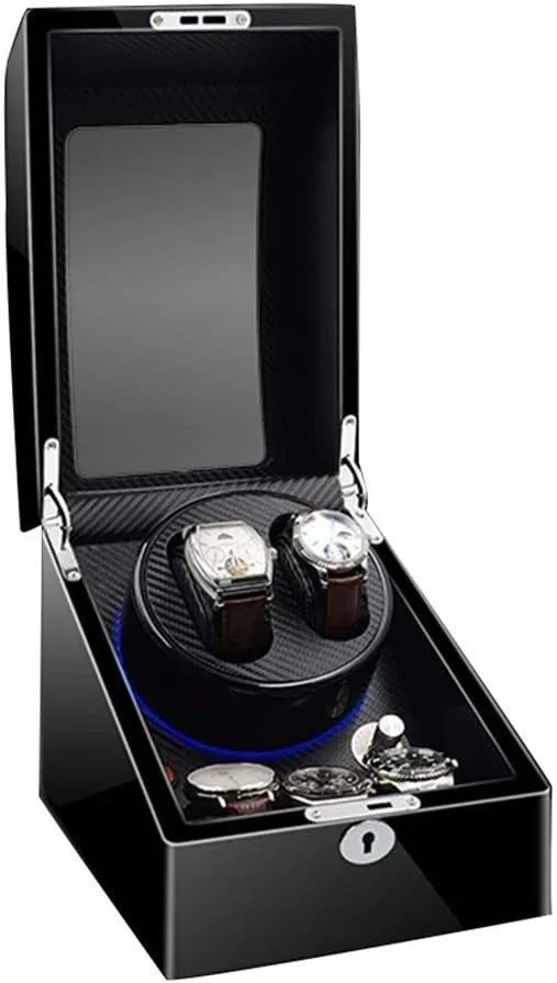 Luxury Automatic Watch Winder 2 3 Storage Boxes Wooden with LED Light Quiet Motor for 5 Watches