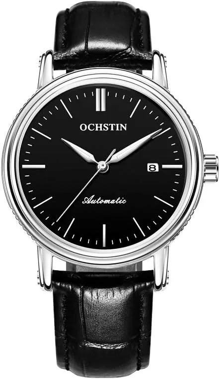 Luxury Brand Leather Strap Automatic Mechanical Watches for Men Formal Business Style Watch