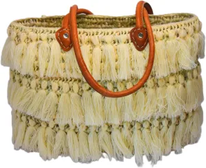 Luxury straw bag French handbag french market basket, Beach Bag Handmade Moroccan Basket - Natural French Basket Handle leather., Beig