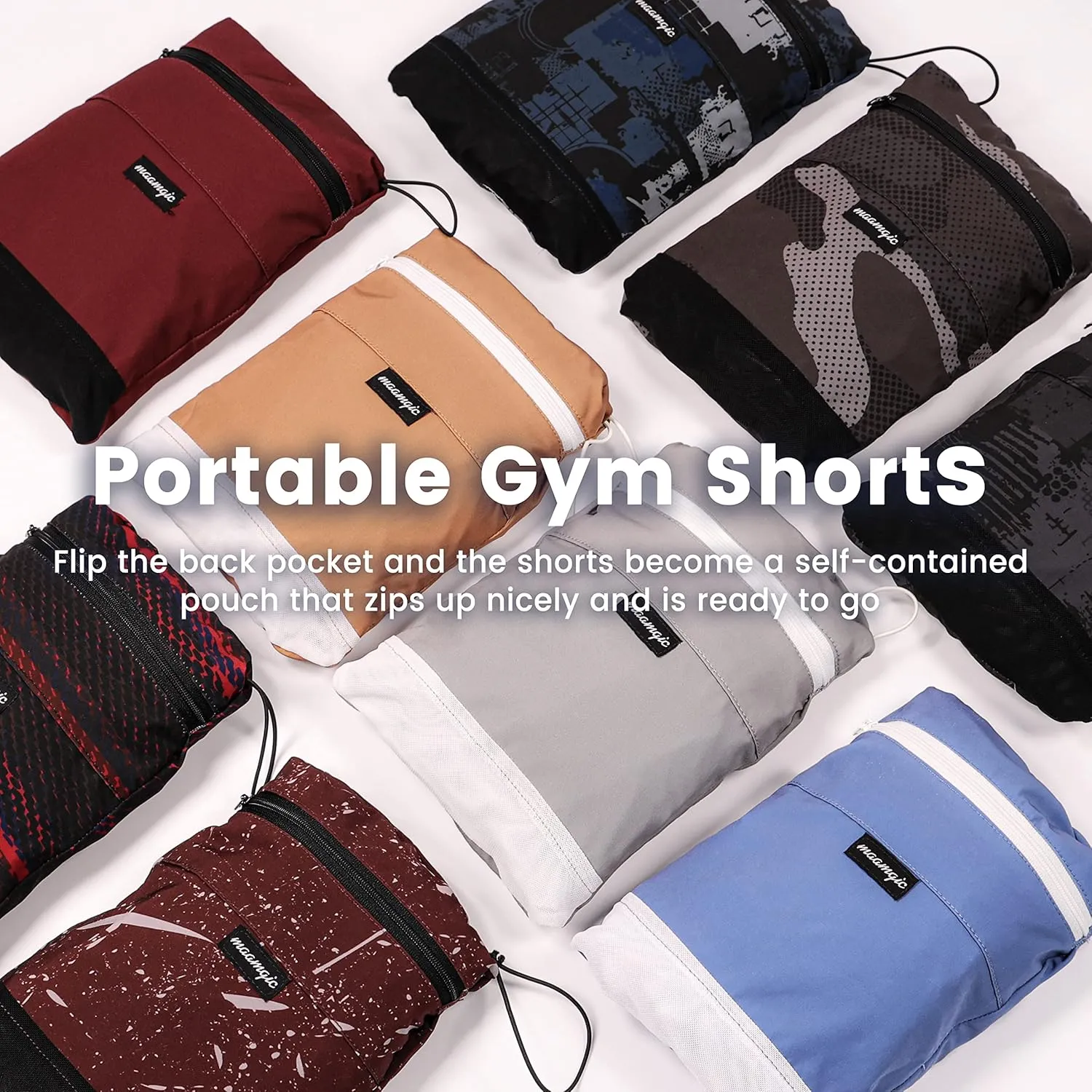 maamgic Workout Shorts for Men 5 Inch Gym Running Shorts Mens Stretch Quick Dry Athletic Shorts with Mesh Pockets