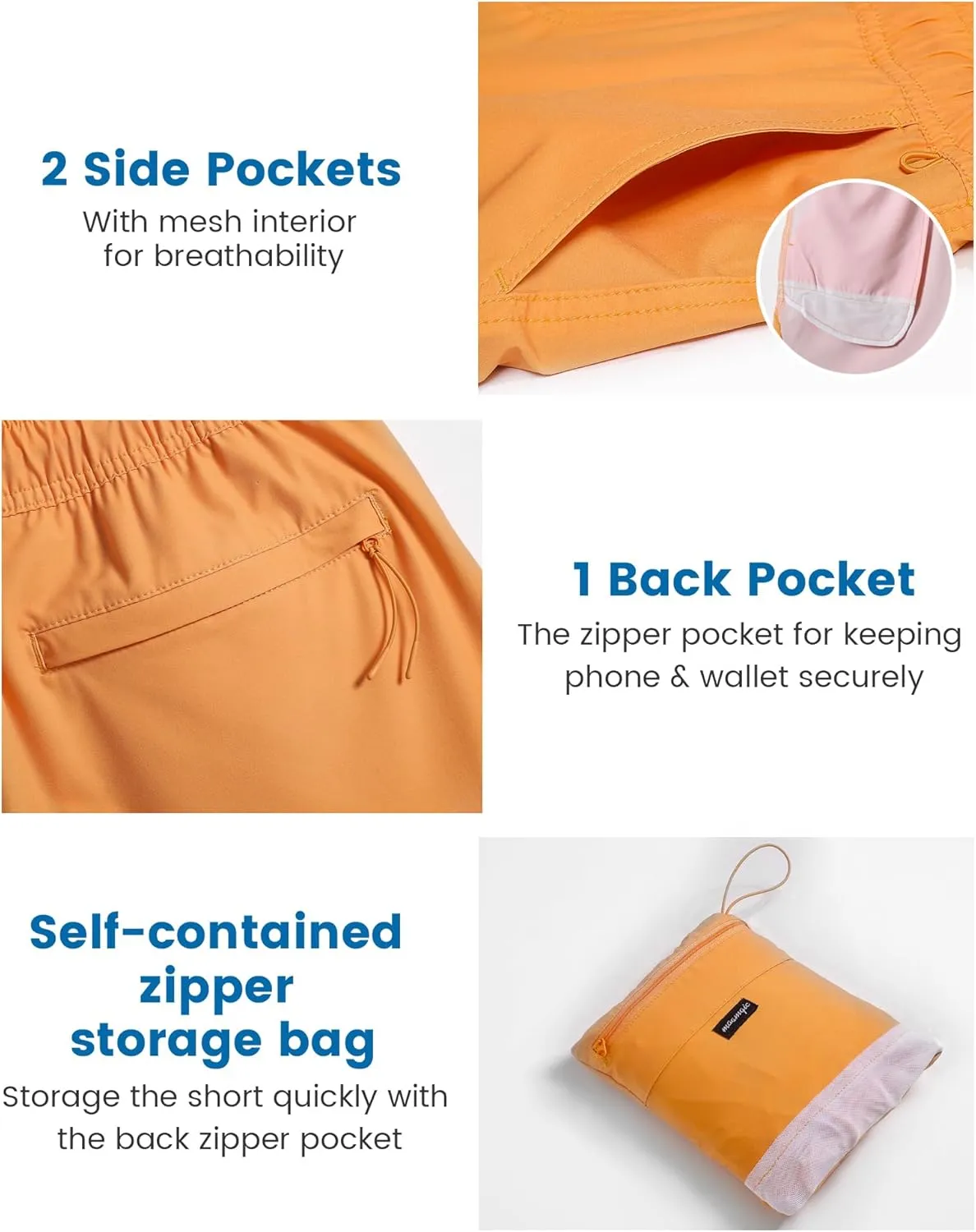 maamgic Workout Shorts for Men 5 Inch Gym Running Shorts Mens Stretch Quick Dry Athletic Shorts with Mesh Pockets