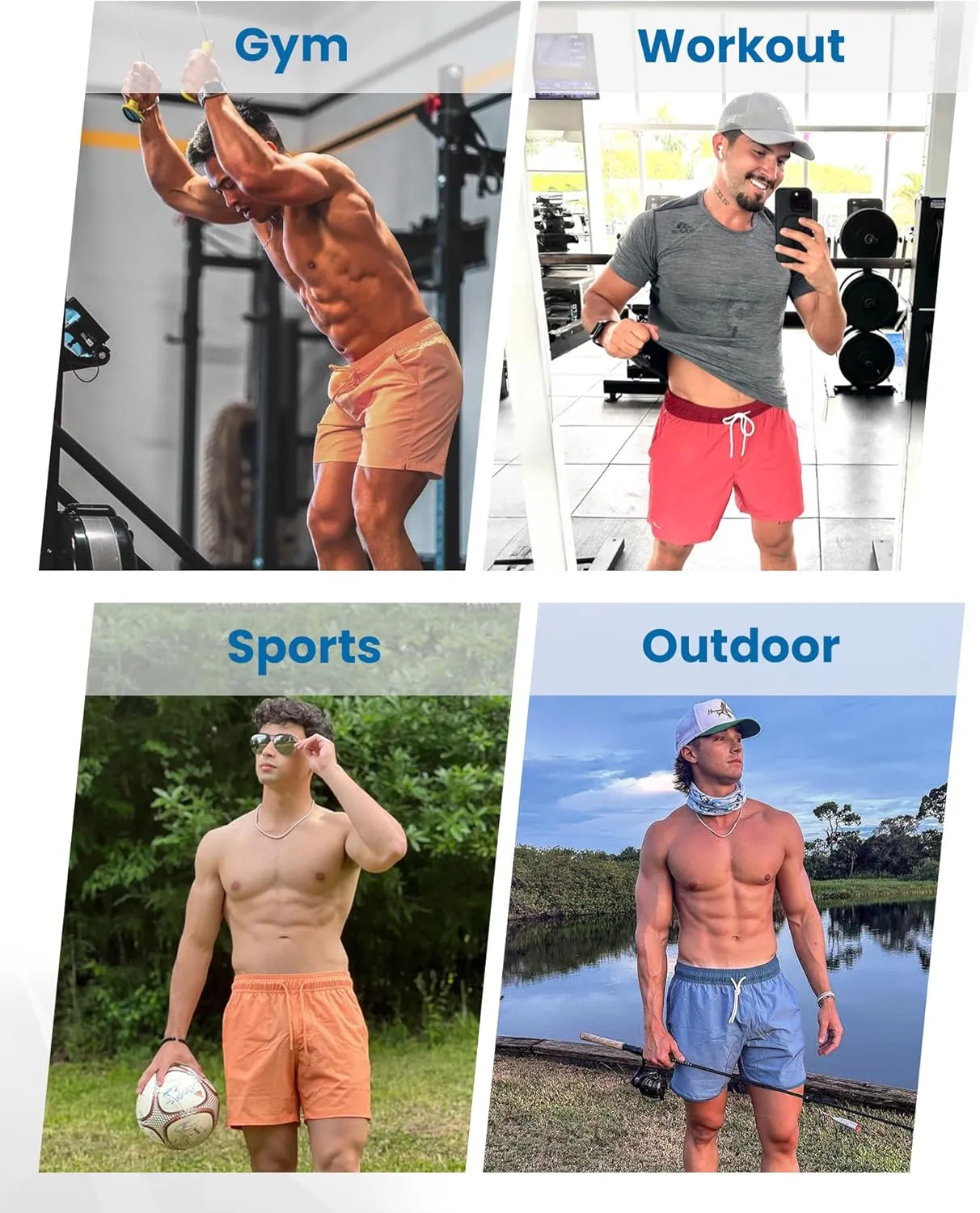 maamgic Workout Shorts for Men 5 Inch Gym Running Shorts Mens Stretch Quick Dry Athletic Shorts with Mesh Pockets