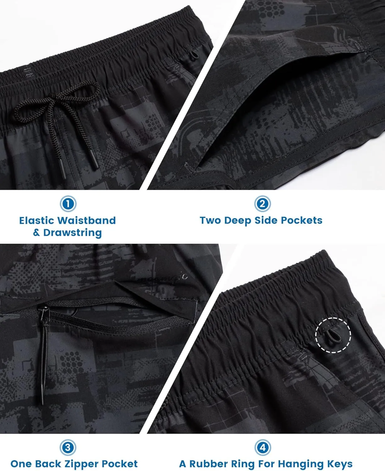 maamgic Workout Shorts for Men 5 Inch Gym Running Shorts Mens Stretch Quick Dry Athletic Shorts with Mesh Pockets