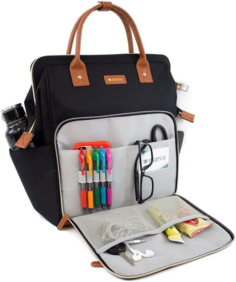 Maevn ReadyGO Water-Resistant Clinical Tote Backpack in Heather (Black)