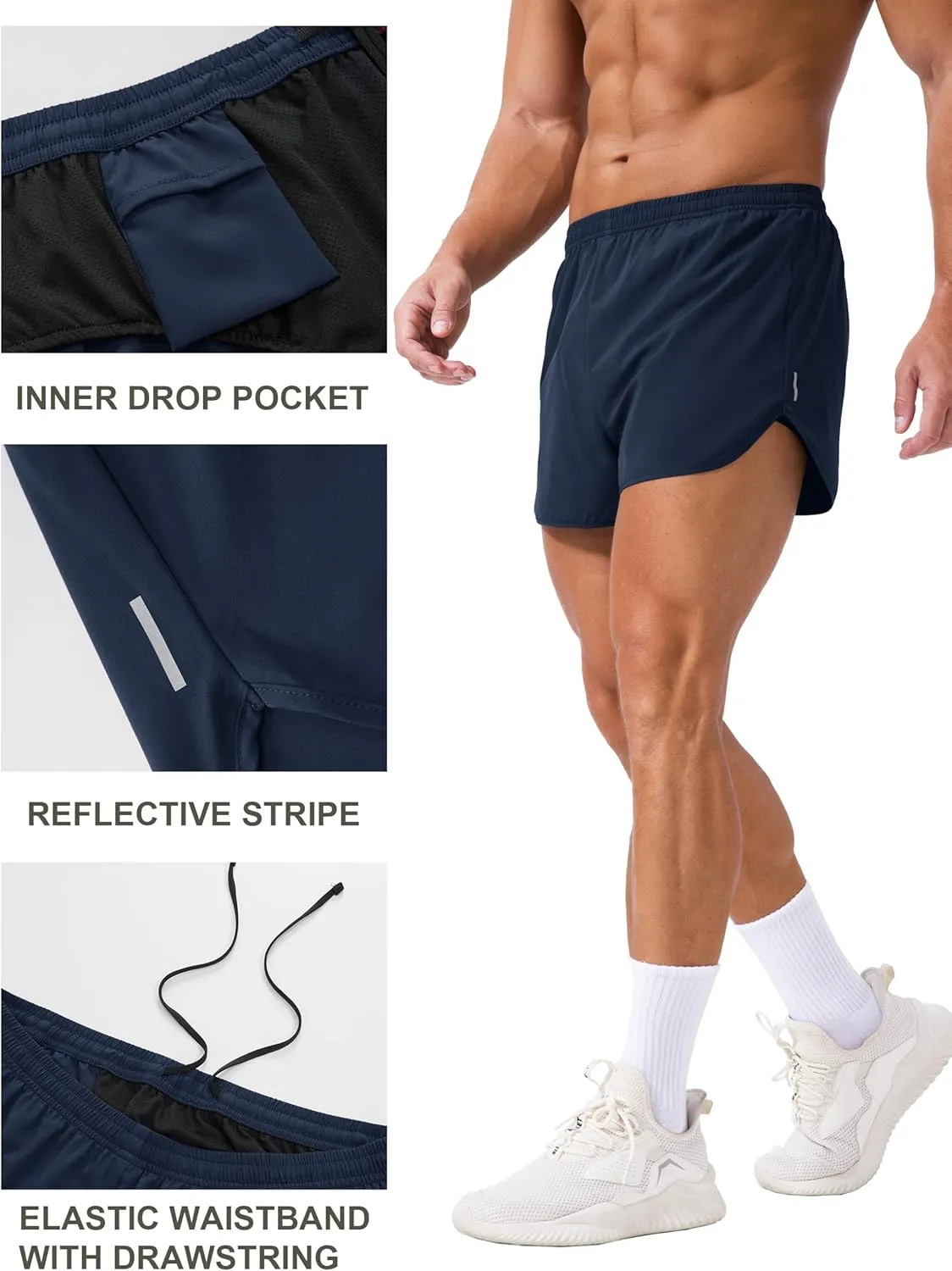 MAGCOMSEN Running Shorts for Men 3 Inch Quick Dry Gym Lightweight Shorts Mens for Athletic Workout with Liner