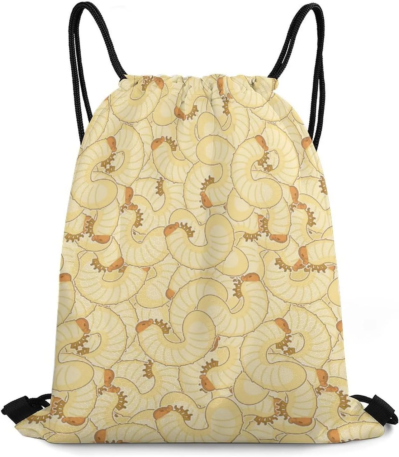 Maggot Beetle Larva Sackpack Drawstring Backpack Gym Bag Sports Daypack for Women Men