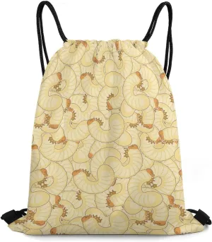 Maggot Beetle Larva Sackpack Drawstring Backpack Gym Bag Sports Daypack for Women Men