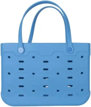 Main~stays Plastic Large Laundry Flex Tote, 18"W x 8.75"D x 13"H, Blue Isle