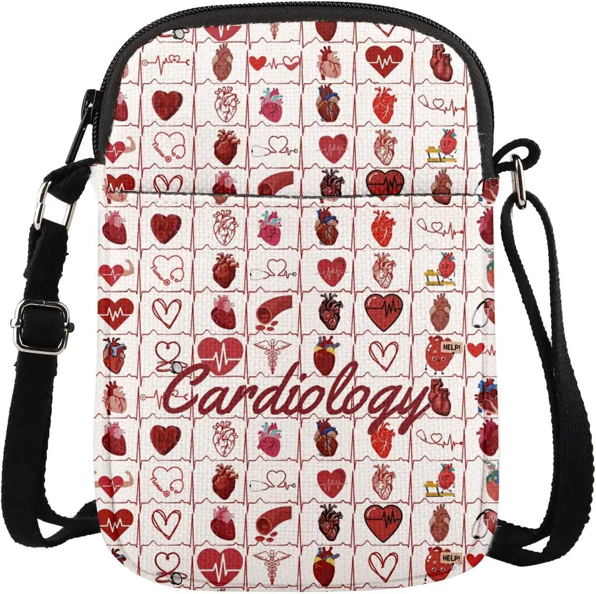MAOFAED Cardiology Crossbody Bag, Heart Anatomy CVICU Nurse Gift, Cardiologist Gift, Cardiac Nurse Gift(cardiology)