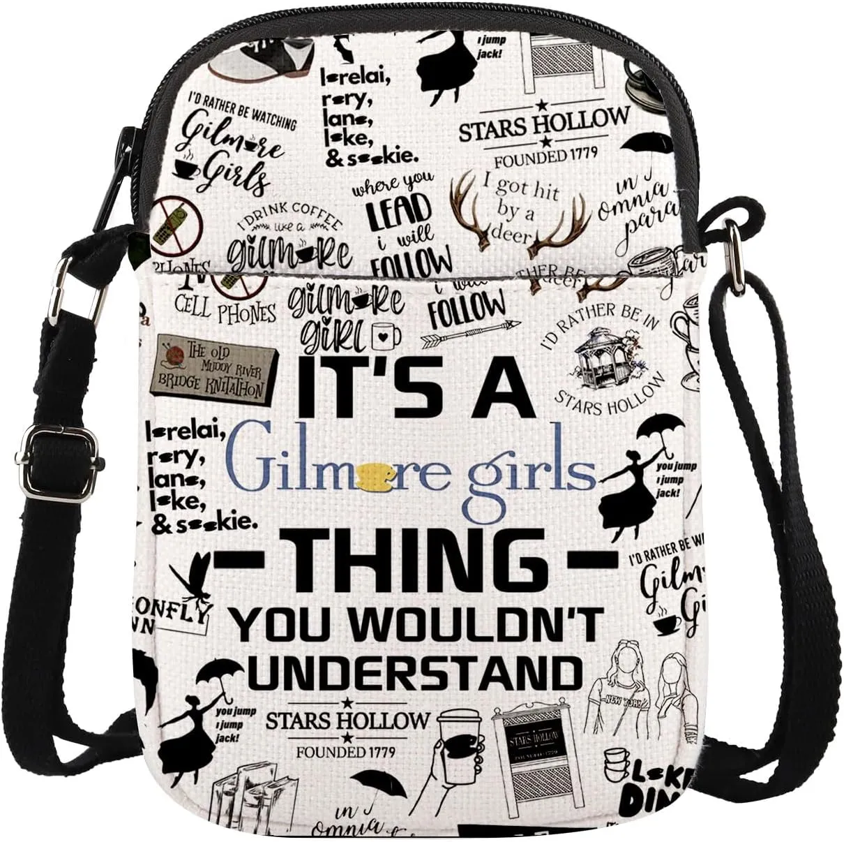 MAOFAED Tv Show Inspired Crossbody Bag, Stars Hollow Gift, Dragonfly Inn Gift, Where You Lead I Will Follow
