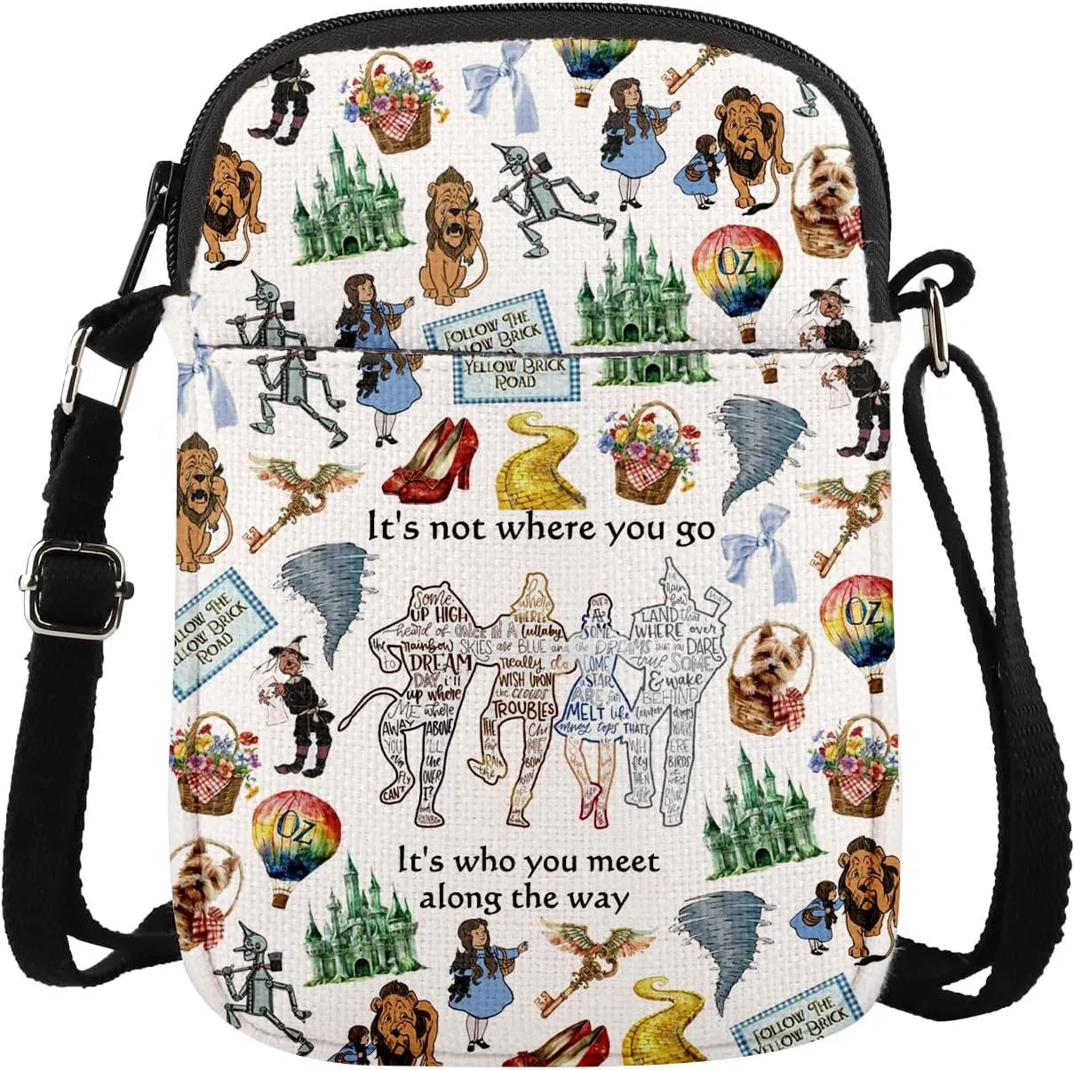 MAOFAED Wizard Crossbody Bag, It's Not Where You Go, It's Who You Meet Along The Way, Halloween Party Favor