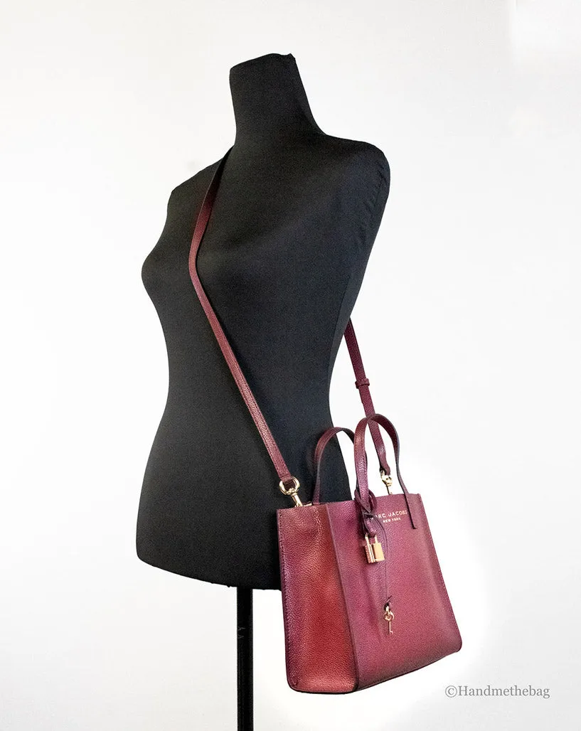 Marc Jacobs Mini Grind Pomegranate Pebbled Leather Crossbody Tote