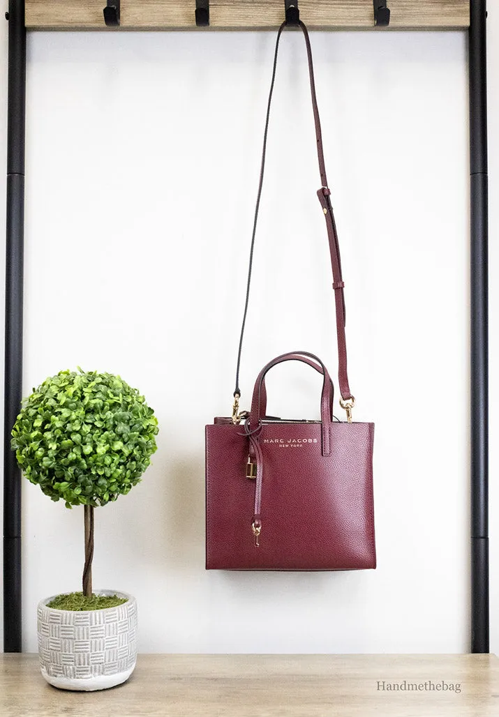 Marc Jacobs Mini Grind Pomegranate Pebbled Leather Crossbody Tote