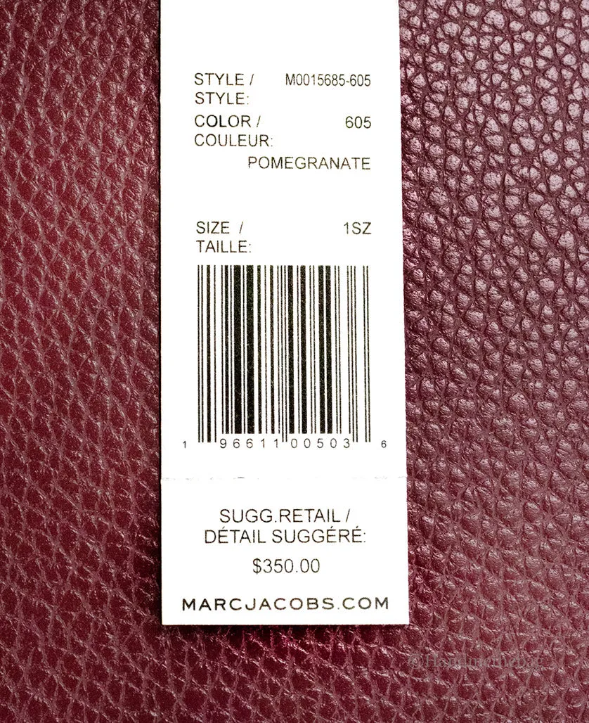 Marc Jacobs Mini Grind Pomegranate Pebbled Leather Crossbody Tote
