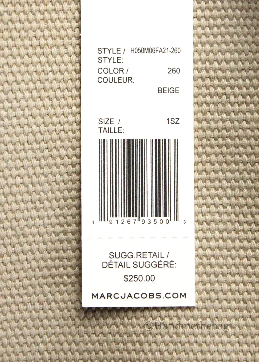 Marc Jacobs Signet Medium Beige Canvas Convertible Tote