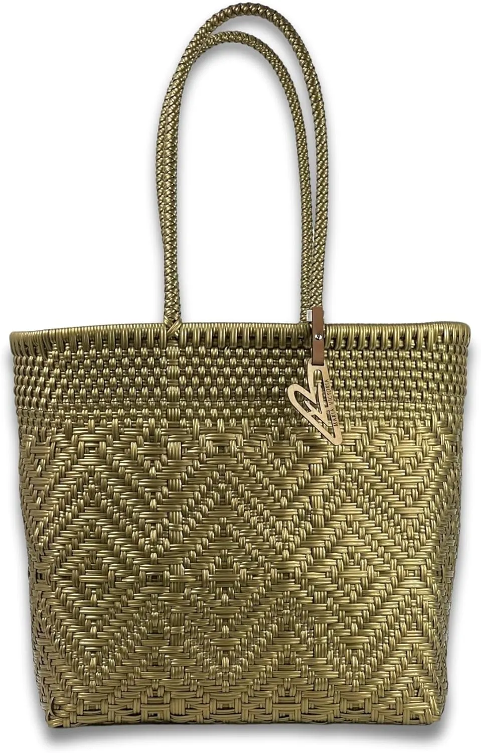 MARIA VICTORIA Women's Waterproof Plastic Tote - Medium, Stylish Spring/Summer Bag for Daily Use & Travel