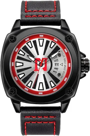 MASTOP Business Watches for Men Hollowed Calendar Quartz Leather Strap Stainless Steel Analog Display Creative Male Wristwatch